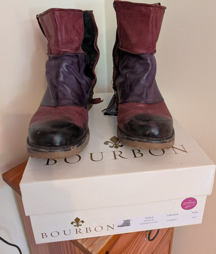 Bourbon leather colourblock - bourbon,